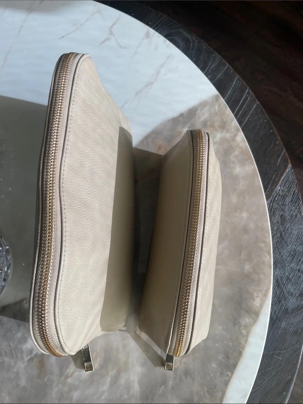 Quince Italian Leather cosmetic travel set